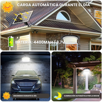 Lámpara Solar de Techo con Batería de Alta Duración