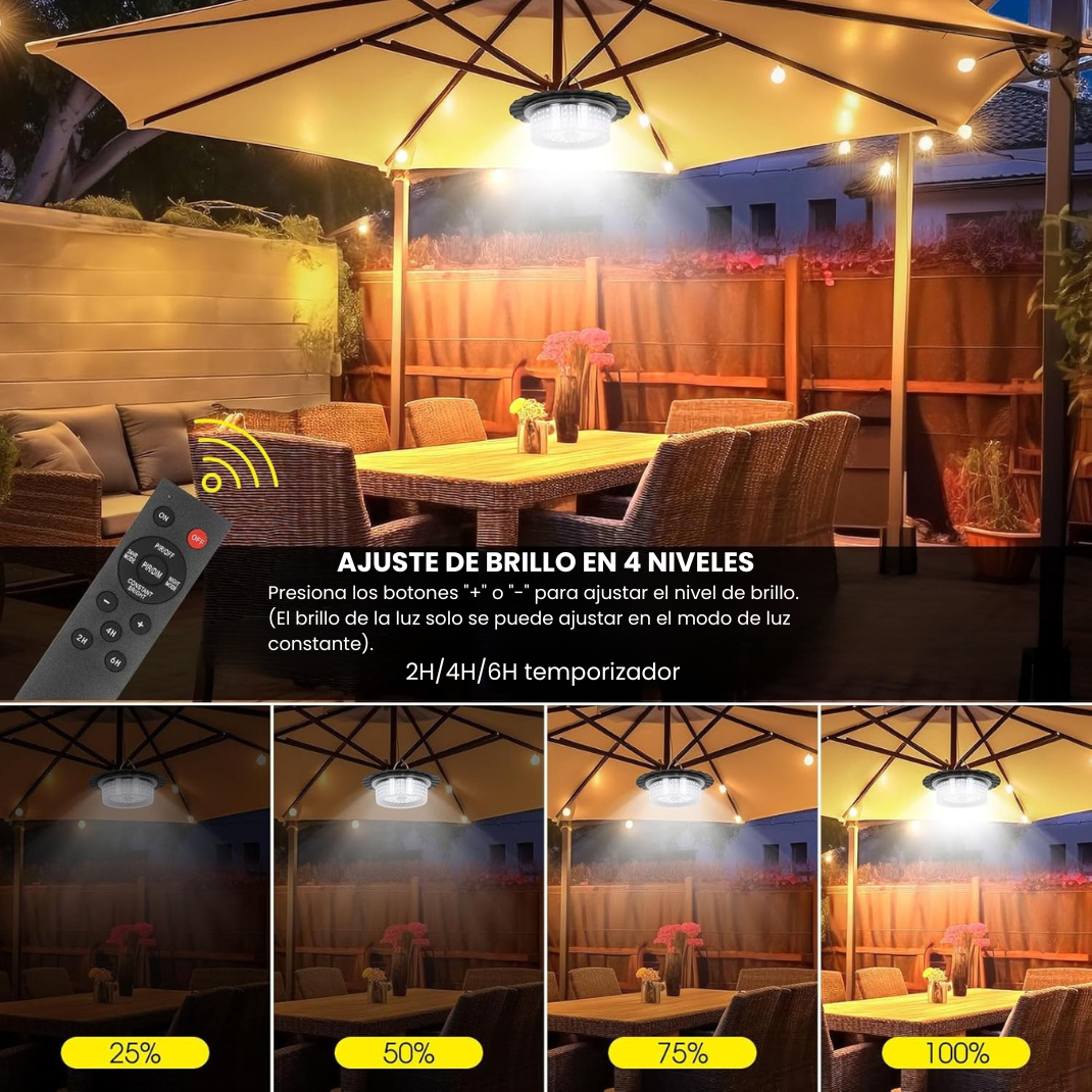 Lámpara Solar de Techo con Batería de Alta Duración