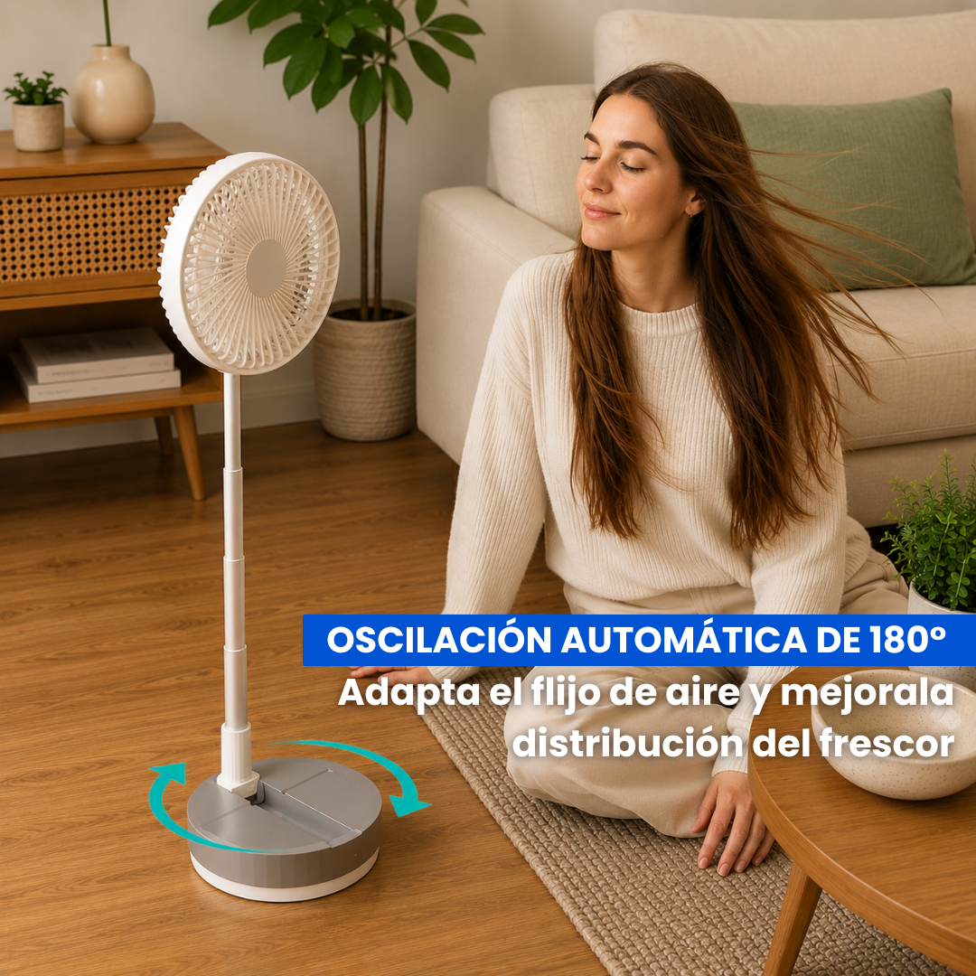 Ventilador portátil plegable silencioso a batería con mando