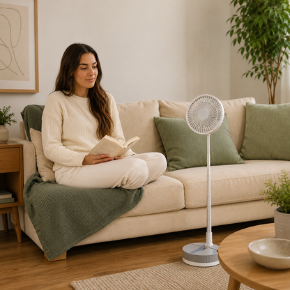 Ventilador portátil plegable silencioso a batería con mando