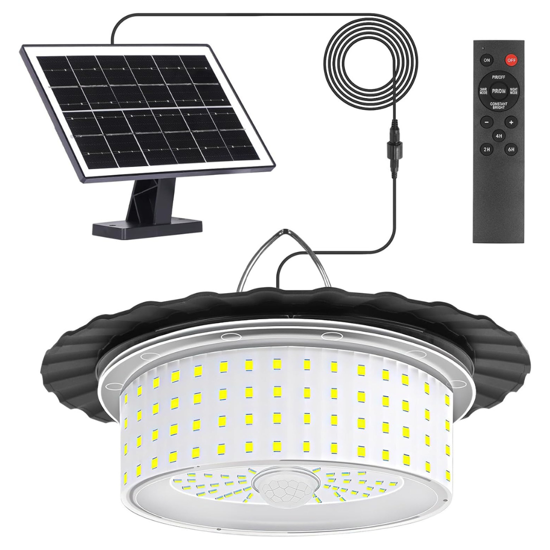 Lámpara Solar de Techo con Batería de Alta Duración