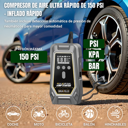 Arrancador para Coches con Compresor de Aire