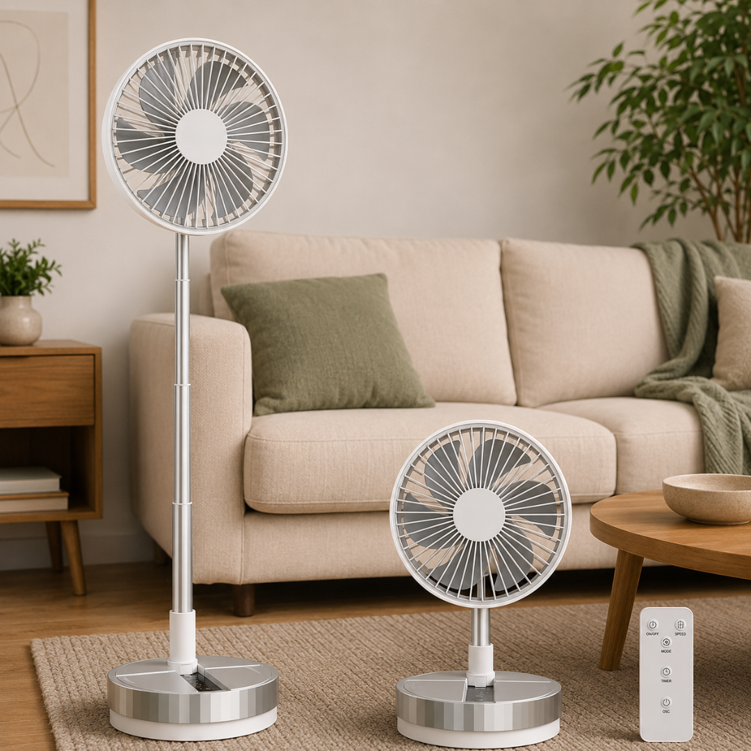 Ventilador portátil plegable silencioso a batería con mando