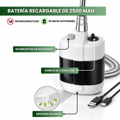Ducha Portátil Recargable con Bomba de Agua