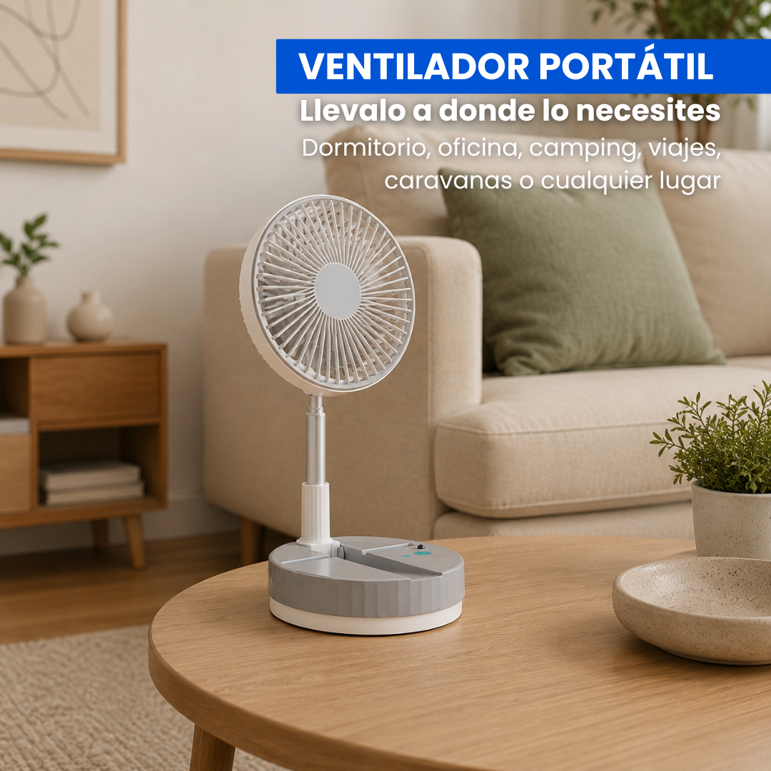 Ventilador portátil plegable silencioso a batería con mando
