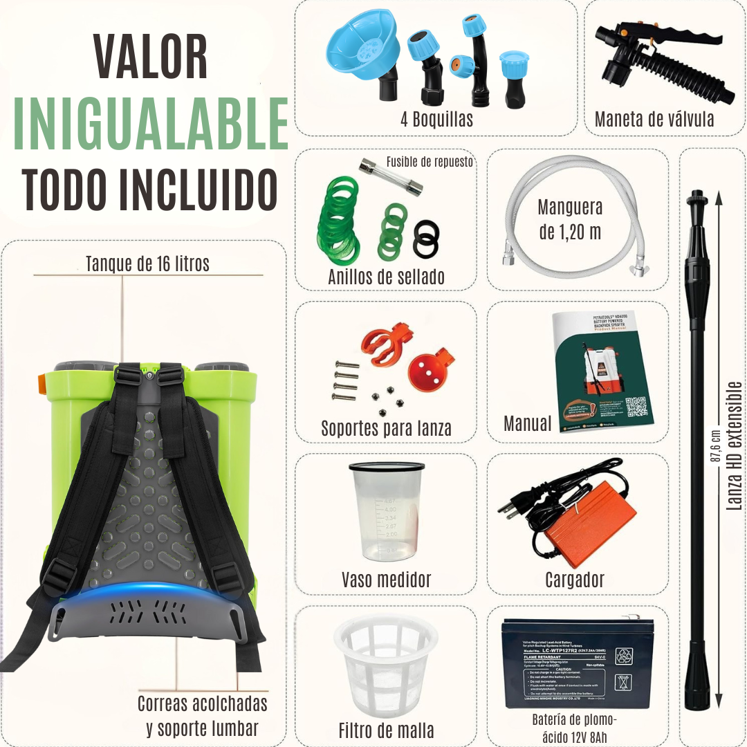 Mochila Pulverizadora a Batería 16L