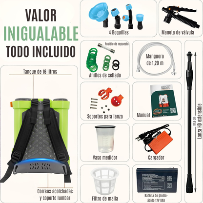 Mochila Pulverizadora a Batería 16L