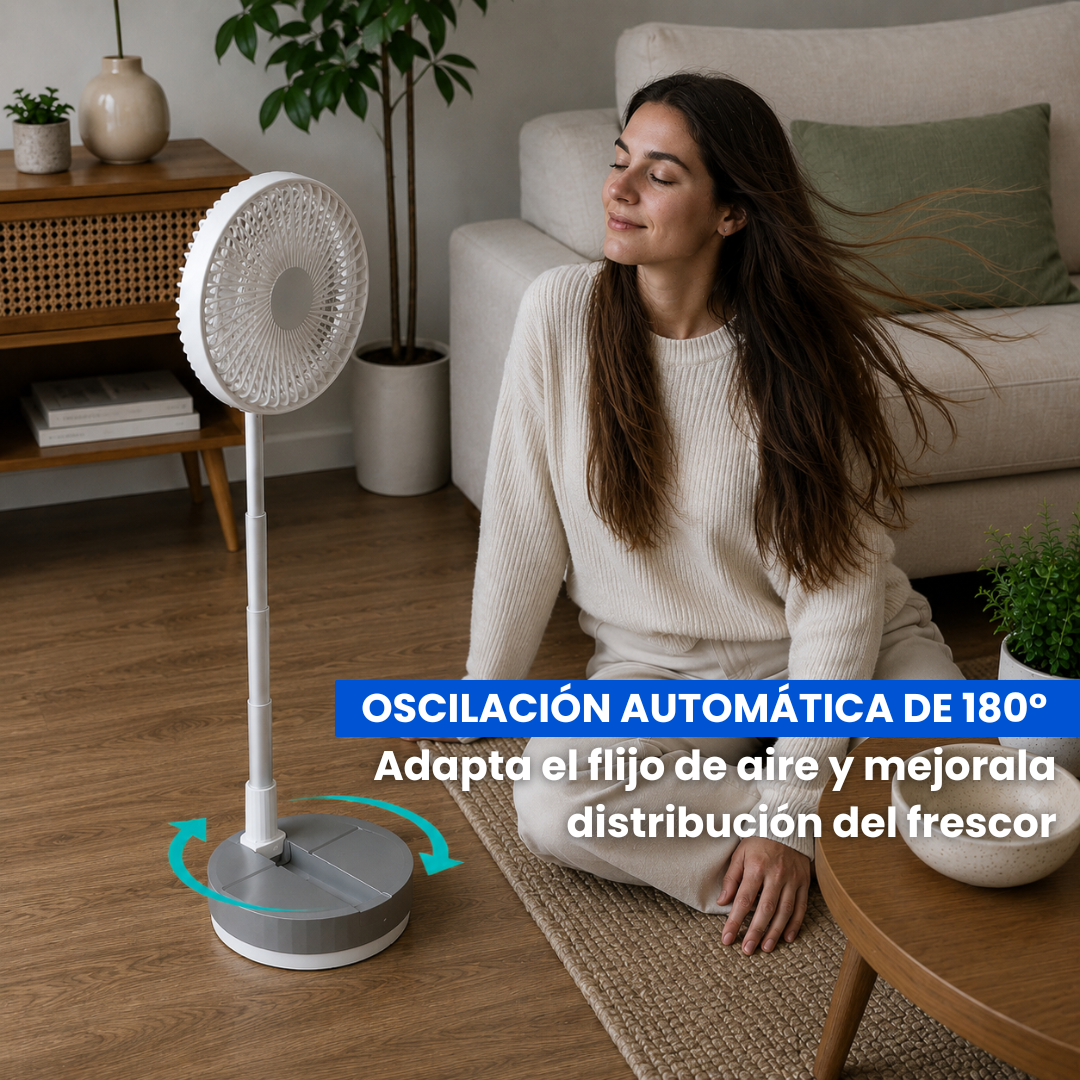 Ventilador portátil plegable silencioso a batería con mando