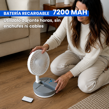 Ventilador portátil plegable silencioso a batería con mando