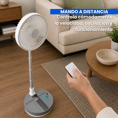 Ventilador portátil plegable silencioso a batería con mando