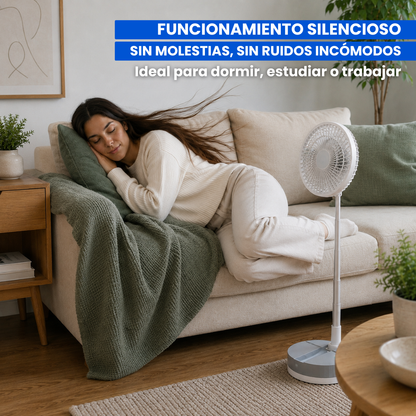 Ventilador portátil plegable silencioso a batería con mando