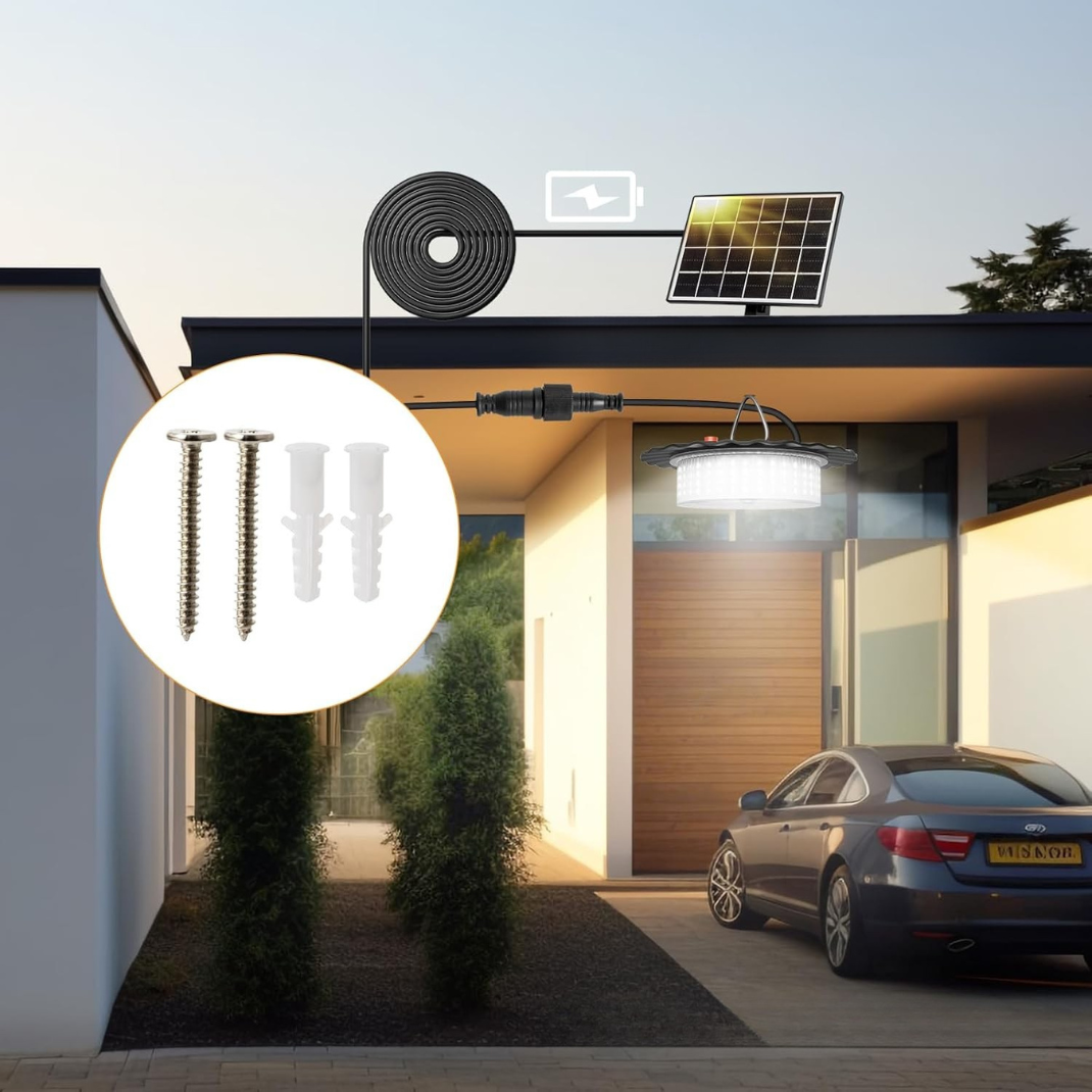 Lámpara Solar de Techo con Batería de Alta Duración