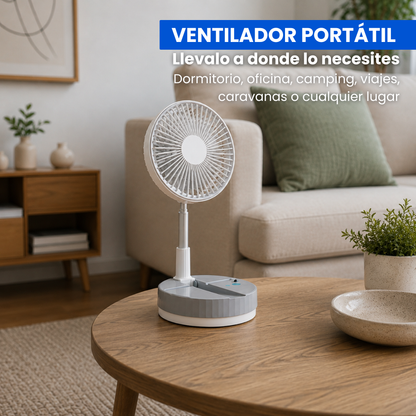 Ventilador portátil plegable silencioso a batería con mando