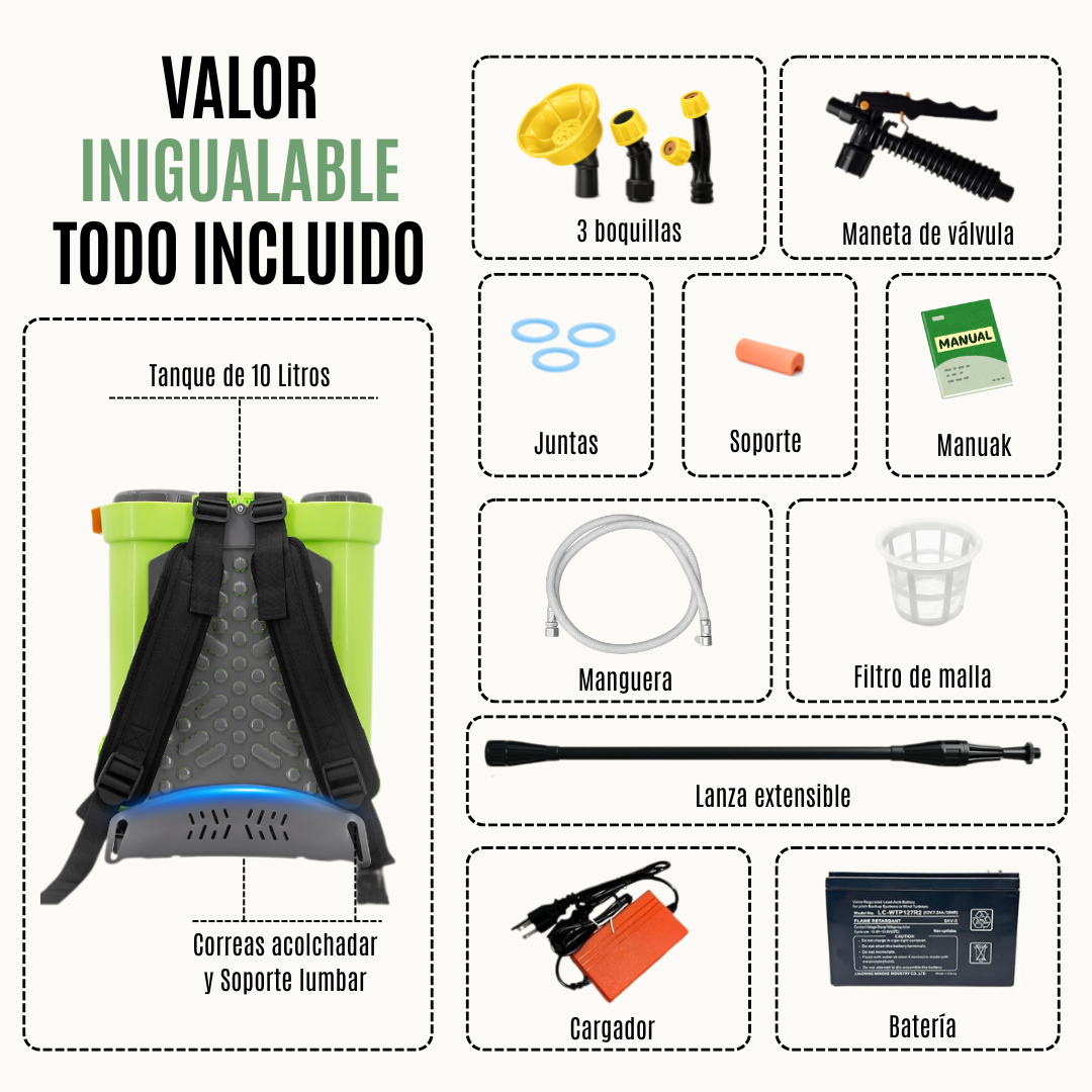 Mochila Pulverizadora a Batería 10L