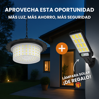 Lámpara Solar de Techo con Batería de Alta Duración